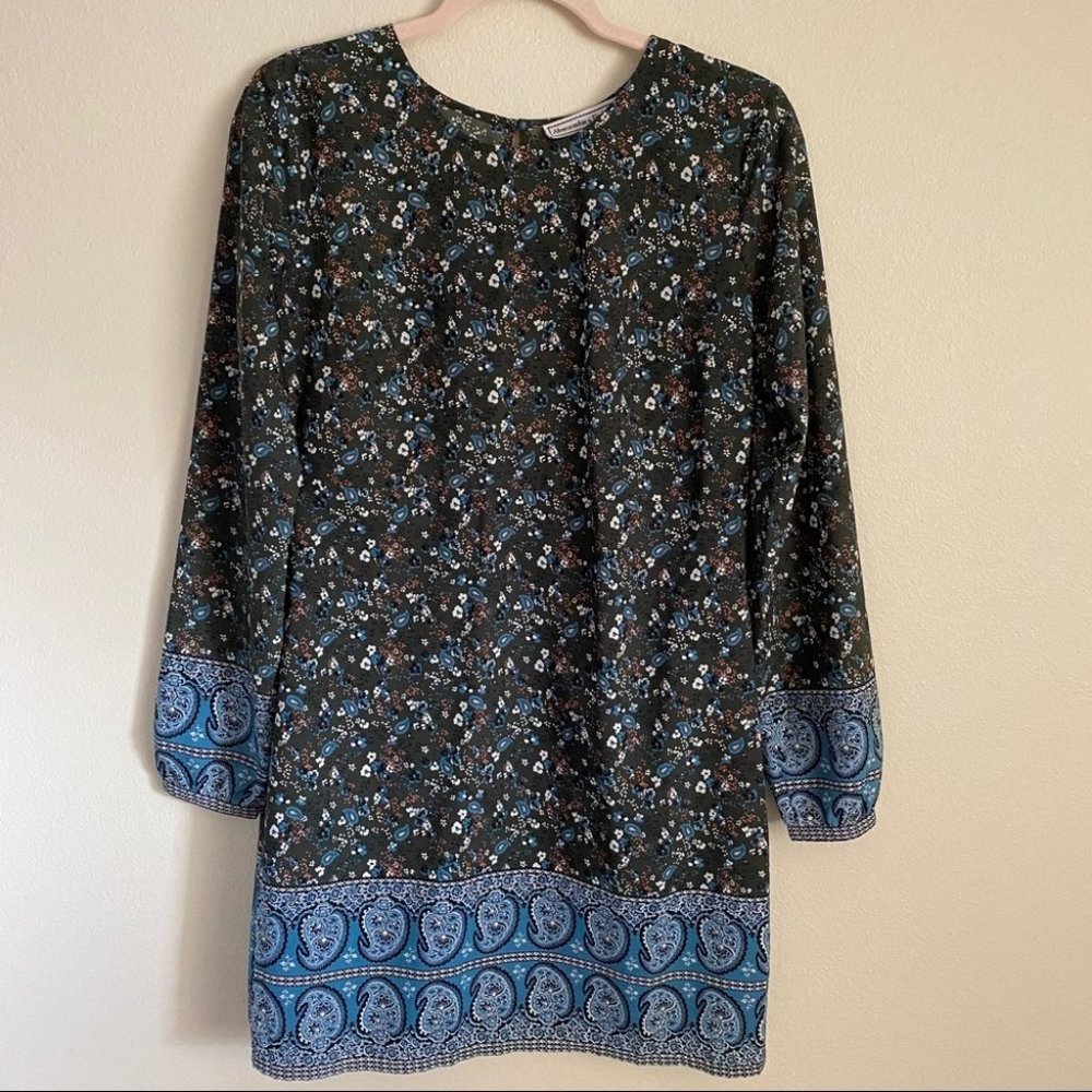 Small Green floral Abercrombie dress long sleeve